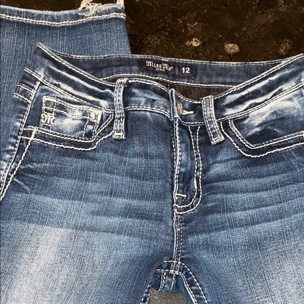 Miss Me Blue Boot Cut Jeans with Silver Embellishments - Picture 4 of 4